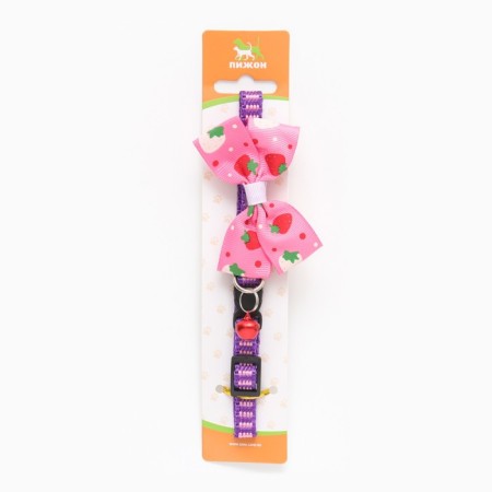 Collar "strawberries", 30 x 1 cm, nylon, pink-8