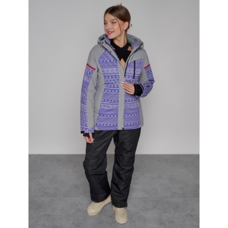 Ski jacket female winter, size 42, purple color-2