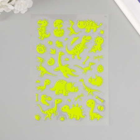 Plastic sticker phosphorus "dinosaurs" mix 27x15.5 cm-2