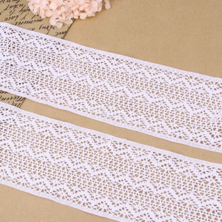 Knitted lace, 115 mm × 10 ± 1 m, white color-1