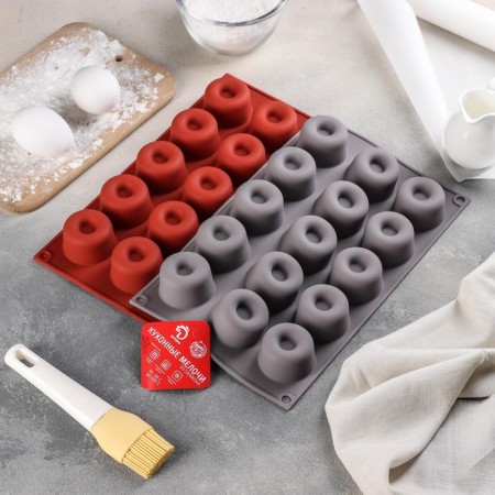 Baking uniform "Lolly. Krug", silicone, 30 × 17 × 2.5 cm, 15 cells, color mix-7