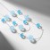 Beads "Caramel", bead No. 16, blue color in silver, 54 cm