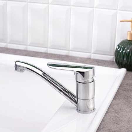 BouOU B8274-14A kitchen mixer, pour 139 mm, single-leaf, 35 mm cartridge, brass, chrome 10285-1