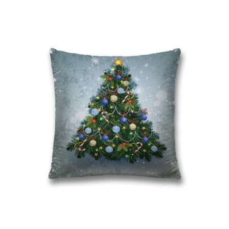 Decorative pillowcase "spruce with colored balls", on a zipper, size 45x45 cm