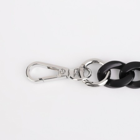 A chain for a bag, plastic, with carbines, 23 × 17 mm, 30 cm, black/silver color-1