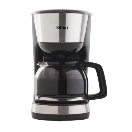 Coffee maker KitFort KT-715, drip, 1000 watts, 1.2 l, silver-black-1