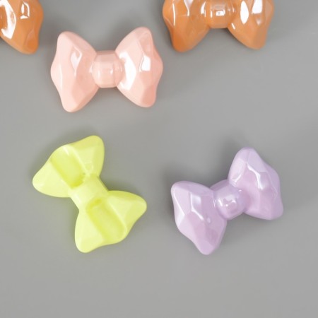 Busina for creativity Plastic "3D bow with faces" Pastel mix 2.5x3.4x1.4 cm-2