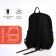 Young backpack from textiles on lightning, 3 pockets, black color