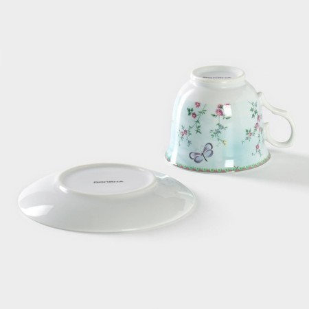 Чайная пара керамическая Доляна «Пелагея», 2 предмета: чашка 220 мл, блюдце d=14 см-3
