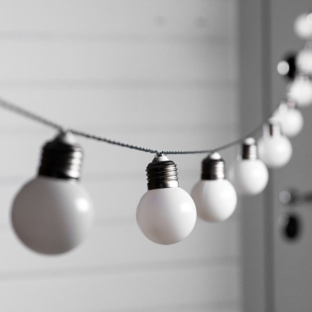 Garland “thread” 2.7 m with nozzles “white balls”, ip44, dark thread, 10 LED, white glow, 8 modes, solar battery-2
