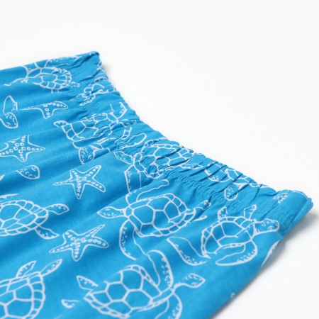 Female home set (T -shirt, shorts) "Turtles", white/blue color, size 48-3