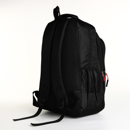 Youth backpack with lightning, 5 pockets, black/red color-3