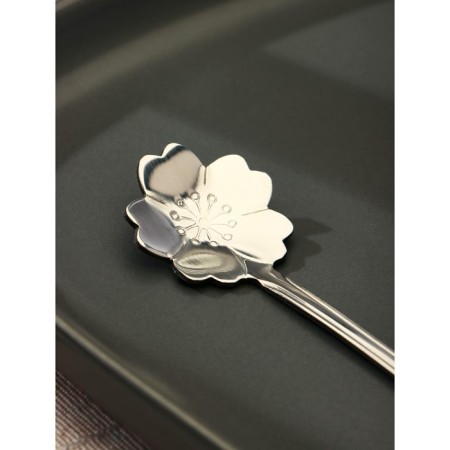 Dessert spoon Magistro "flower", length 12.5 cm, silver color-1