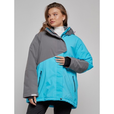 Ski jacket women's winter, size 58, blue color-4
