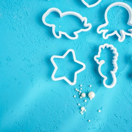 A set of forms for cutting the cookies of the share “underwater world”, 8 objects, white color-6