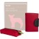 Gift set: cover for passport and key holder, red color