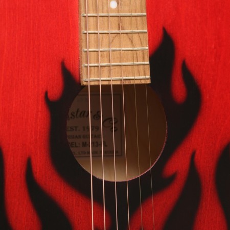Acoustic guitar "M-313-FL" Black Flame, Menzura 650, 6 strings-2