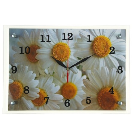 Carty clock is wall, series: flowers, "chamomile", 25 x 35 cm