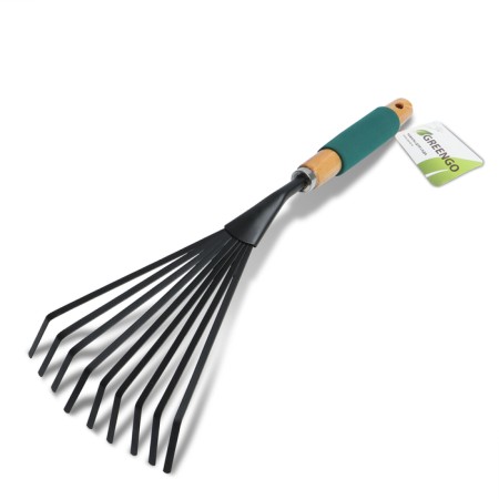 Robble small, fan, plate, 9 teeth, length 42 cm, metal, wooden handle with foam rubber, Greengo-8