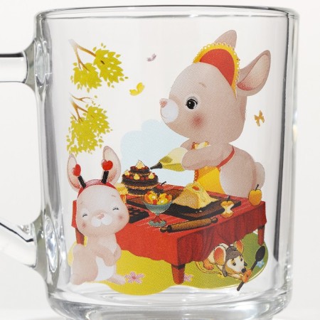 Mug "Cute fluffs", glass, 200 ml, MIX drawing-1