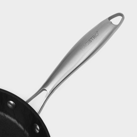Pan Magistro Rock Stone, D = 22 cm, h = 4.3 cm, anti -stick coating, induction, black color-3