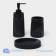 Savanna bathroom accessories set, 3 subjects: dispenser, glass, soap dish, black color black