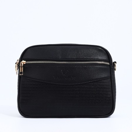 Bag Cross-Bodi with a zipper, black color-1