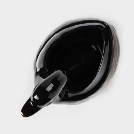Swan stands for cutlery, 5 items: stand 9 × 6.5 × 16.5 cm, 2 spoons, 2 forks, black color black-5