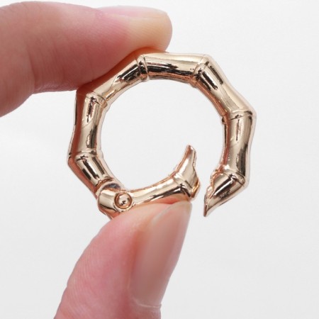 Karabin ring "Bamboo", d = 19/31 mm, thickness - 4 mm, 5 pcs, gold color-2