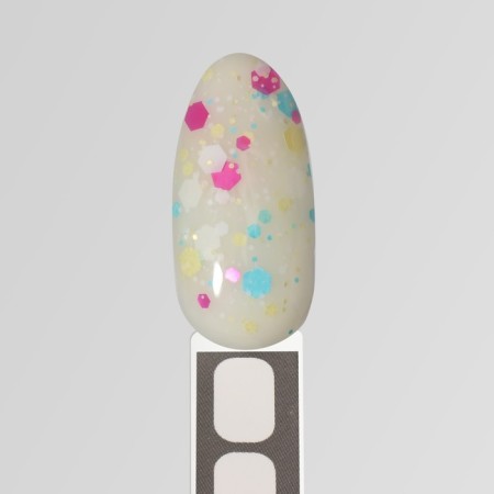 Nail varnish gel, Milk Glitter, 3 phase, 8ml, LED/UV, Transparent color (03)-10