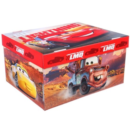 Gift box with a lid, folding, 31x25.5x16 cm, cars-3