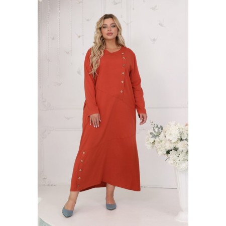 Female dress, size 52, terracotta color-7