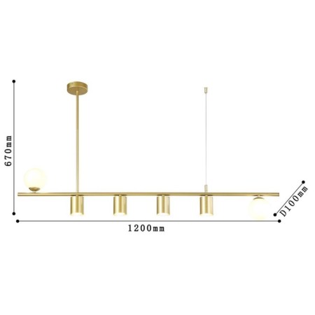 Suspension chandelier Frigus 100 mm, G9LED+LED 30W-2