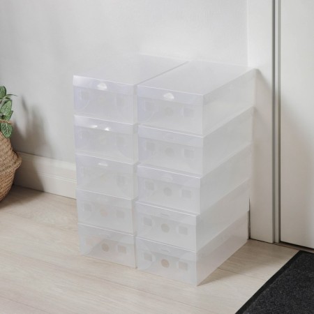 Shoe storage boxes, a set of 10 pcs, 33 × 20 × 12 cm, the color is transparent-2