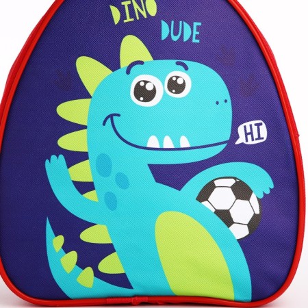 Baby backpack for the boy "Dino-dirug", 23x20.5 cm cm, lightning department, red color-3