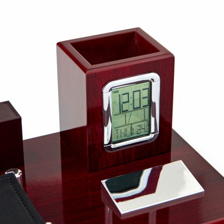 Set of table office 5B1 with a clock, red tree-3