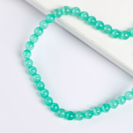 Beads made of natural stone "Cat Eye" set of 50 pcs., 1 pc. -8 mm, light green-1
