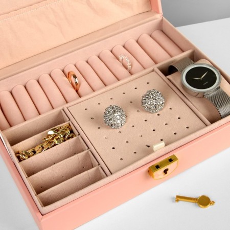 Steam for jewelry "Casket" 1 tier, 17 × 23 × 6.5 cm, pink color-4