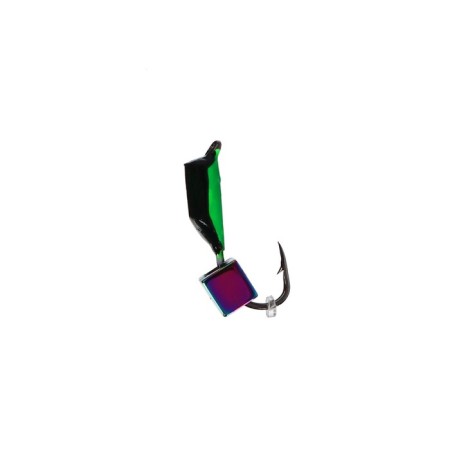 Mormyshka column black, green abdomen + chameleon cube, weight 0.5 g-1