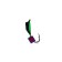Mormyshka column black, green abdomen + chameleon cube, weight 0.5 g