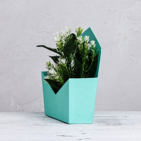 Trapection envelope is monophonic, turquoise 19.5 x 23 x 8 cm-1