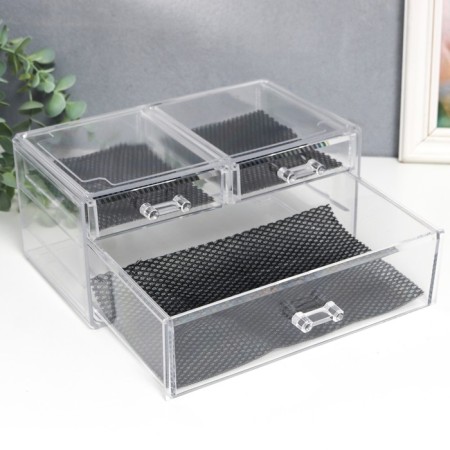 Organizer Casket Plastic 3 Transparent Boxes 19x14.5x24 cm-5