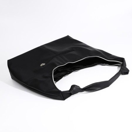 Shopper bag, outer pocket, black color-4