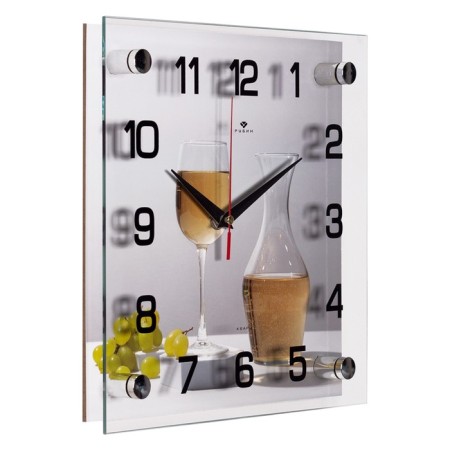Watch Wall kitchen "Wine Break", silent, 25 x 25 cm, aa-1