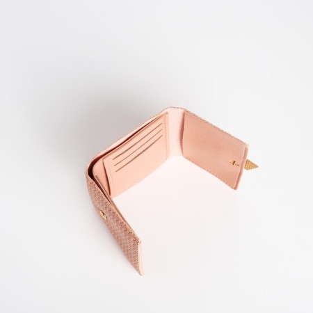 Women's wallet on the button, pink color-2