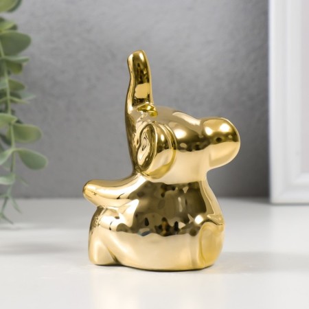 Souvenir Ceramics "Elephant sits" gold 4.5x5.5x10 cm-2
