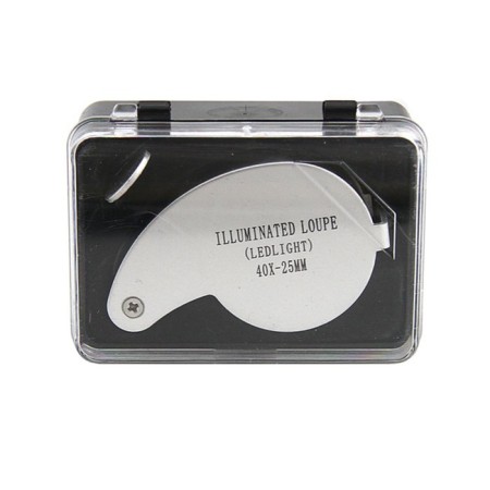 Folding magnifier with backlight VEBER 21011, 40X, diameter 25 mm, in case-3