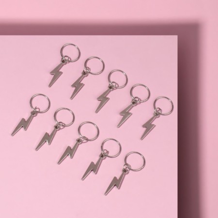 Hair piercing "Lightning", 4.1 × 1.3 cm, 10 pcs, silver color-1
