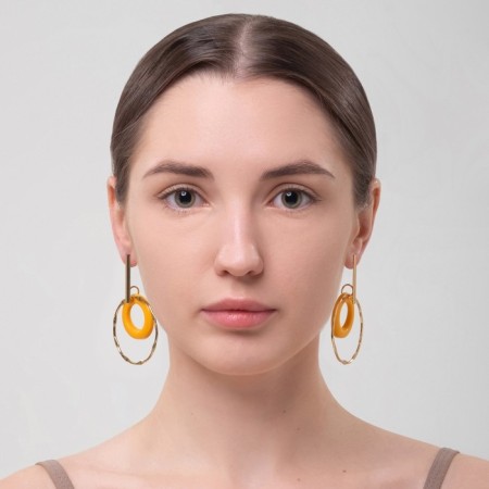 Earrings Assorted "deja vu", yellow color in gold-3