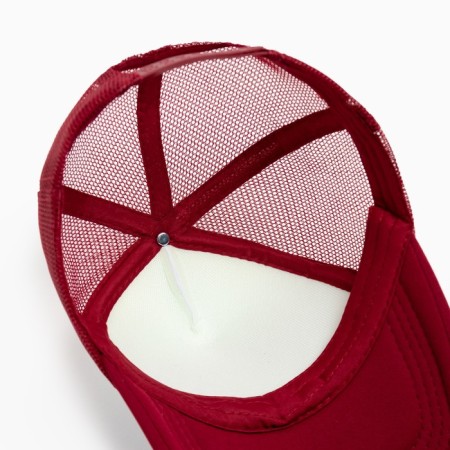 Baseball cap with minaku grid, burgundy color, size 56-58-9